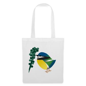 Petit Oiseau Mésange Branche Nature - Sac en tissu - blanc - Devant