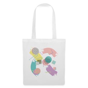 Design pastel abstrait avec géométrie - Sac en tissu - blanc - Devant