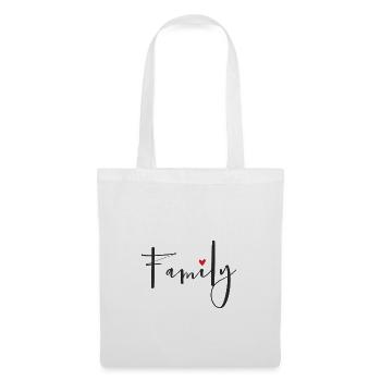 Amour coeur de famille - Sac en tissu - blanc - Devant