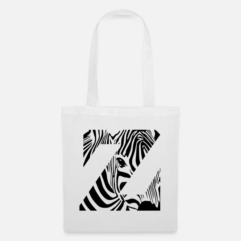 Zebra Mix Mono Black - Tote Bag - white