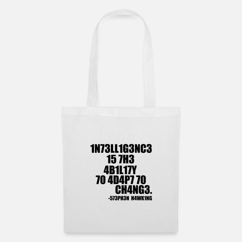 INTELLIGENTER STEPHEN HAWKING SPRUCH! GESCHENKIDEE - Stoffbeutel - Weiß