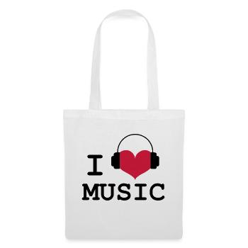 I Love Music ! - Sac en tissu - blanc - Devant