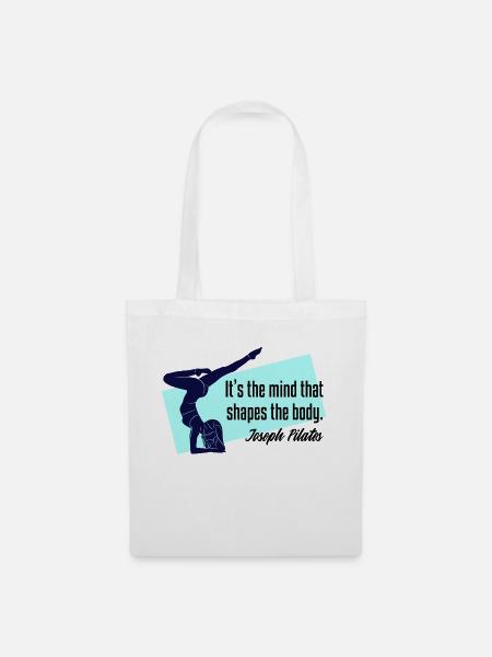 Workout Fitness Üben Joseph Pilates Zitat Spruch - Stoffbeutel - Weiß