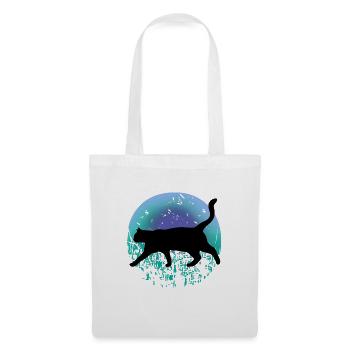 Schwarze Katze - Stoffbeutel - Weiß - Vorne