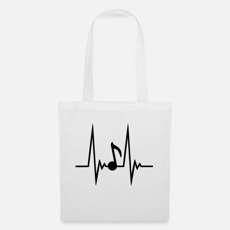 Music Note Pulse - Sac en tissu - blanc
