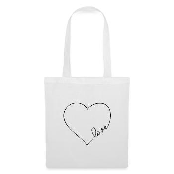 Minimalistische Liebe - Stoffbeutel - Weiß - Vorne