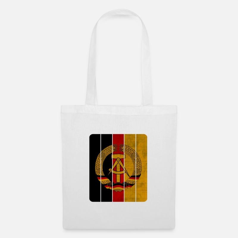DDR Balken im Vintage Design / Geschenk Ostalgie - Stoffbeutel - Weiß