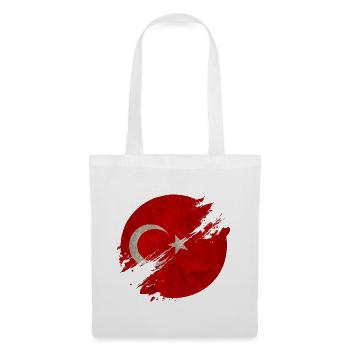 Cercle de Turquie / Drapeau Cadeau Drapeau National - Sac en tissu - blanc - Devant
