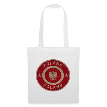 Pologne Cercle Vintage Design / Cadeau drapeau - Sac en tissu - blanc - Devant