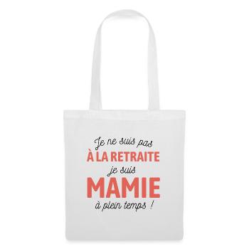 Mamie à plein temps - Sac en tissu - blanc - Devant