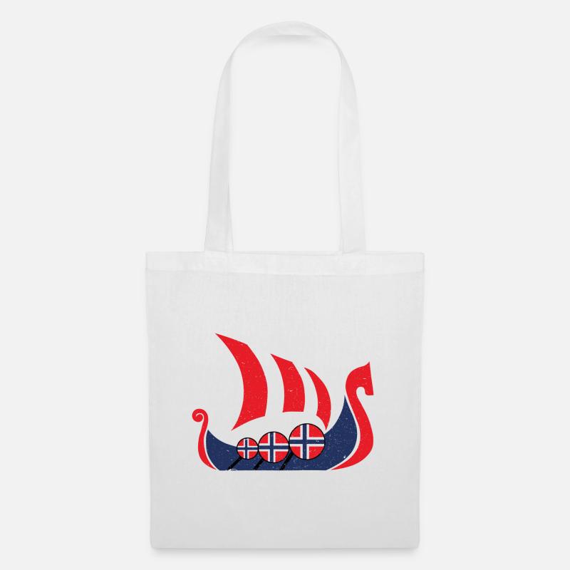 Wikingerschiff Norway Geschenk - Stoffbeutel - Weiß