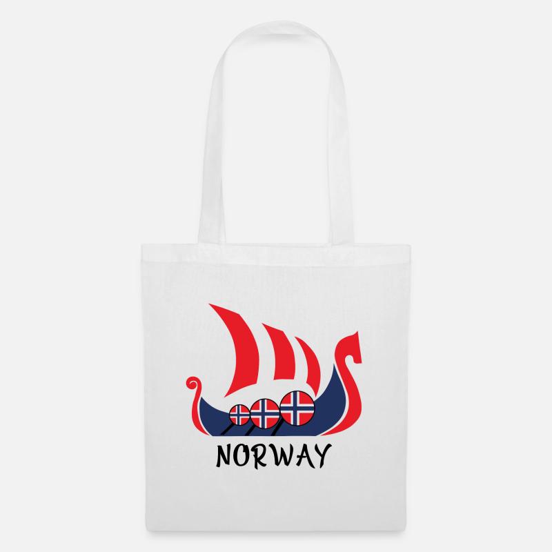 Wikingerschiff Norway Geschenk - Stoffbeutel - Weiß