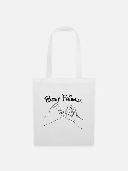 Best Friends Hand den kleinen Finger Geschenk - Stoffbeutel - Weiß