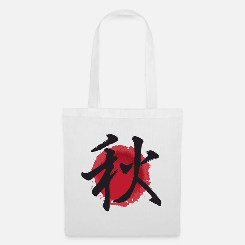 aki Herbst japanisches herbst Ideogramm - Stoffbeutel - Weiß