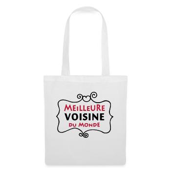 Meilleure VOISINE du monde (2c) - Stoffbeutel - Weiß - Vorne