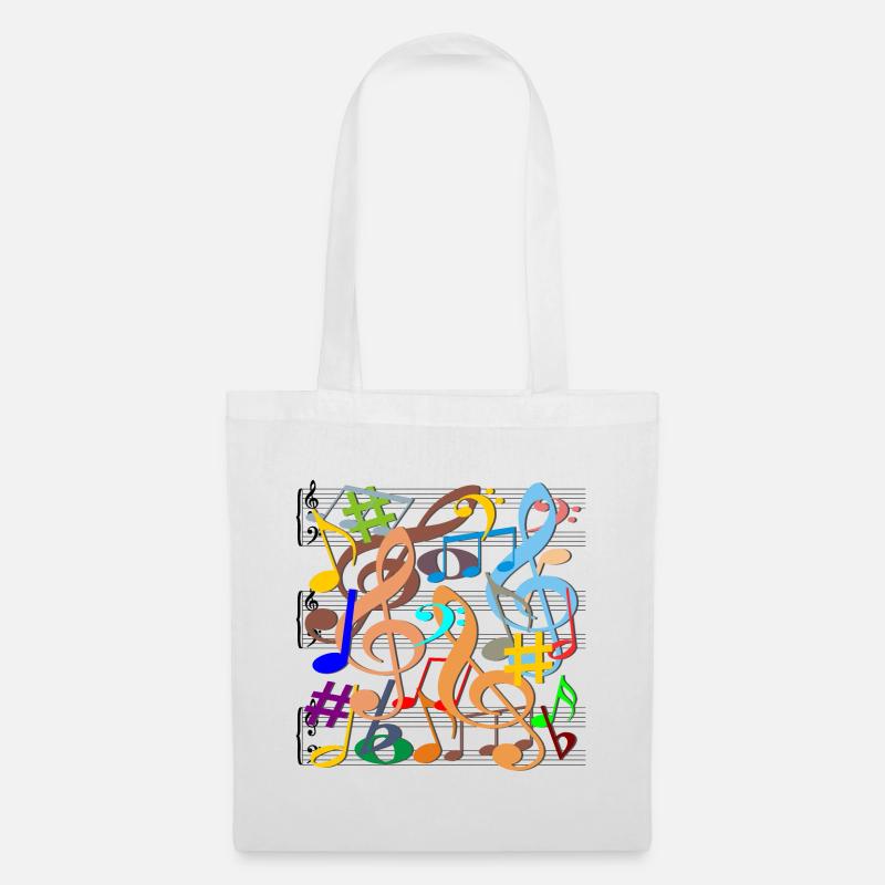 Musical Notes - Tote Bag - white