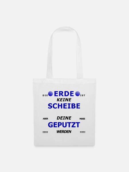 Fensterputzer Erde Spruch lustig Humor Geschenk - Stoffbeutel - Weiß