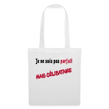 Je ne suis pas parfait mais celibataire - Sac en tissu - blanc - Devant
