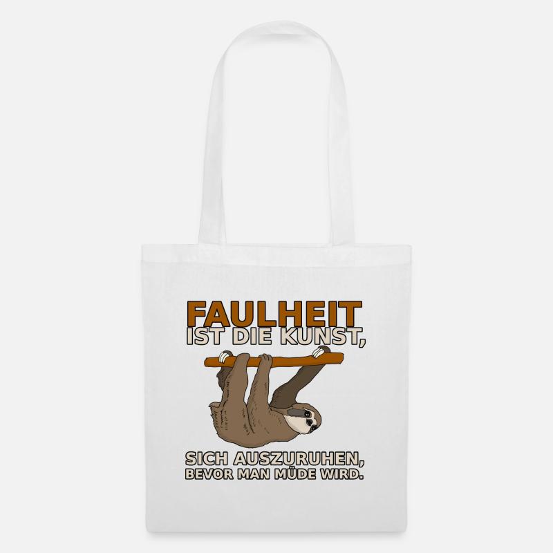 faulheit - Stoffbeutel - Weiß