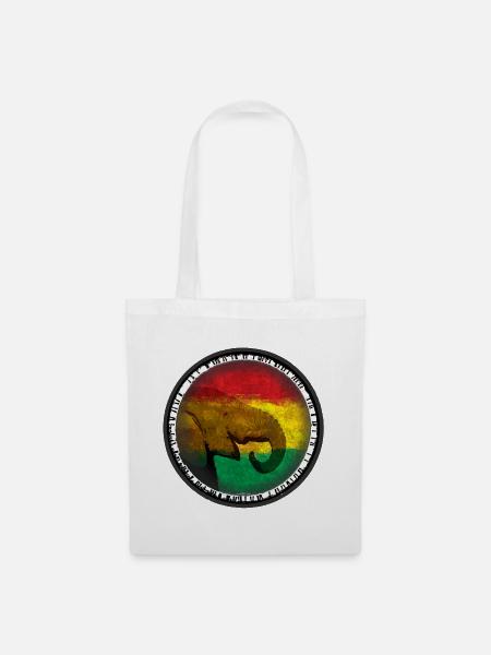 Elefantenwelt im Rasta-Design - Stoffbeutel - Weiß