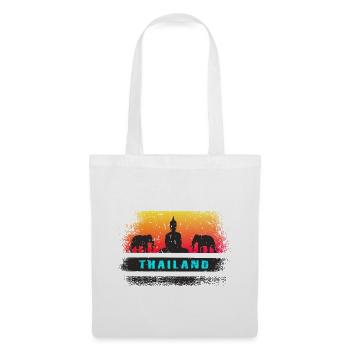 Thailand / Buddha / Elefanten / Geschenk / Siam - Stoffbeutel - Weiß - Vorne