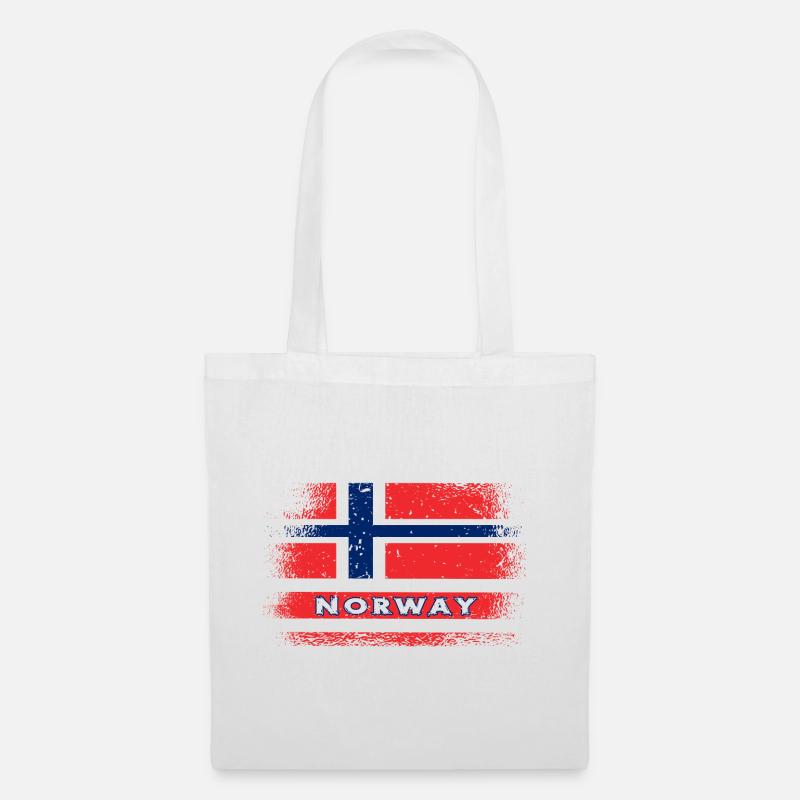 Norwegen Flaggen Design / Geschenk Oslo - Stoffbeutel - Weiß