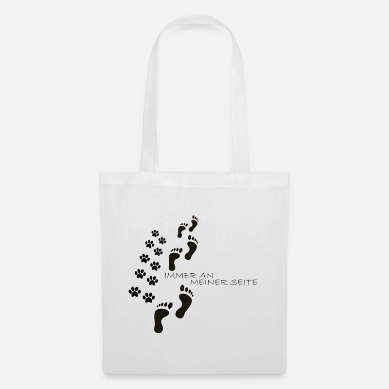 Hunde Pfote Immer an Meiner Seite Geschenk - Stoffbeutel - Weiß
