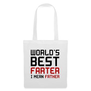 Worlds Best Farter Father Père Papa Pet cadeau - Sac en tissu - blanc - Devant
