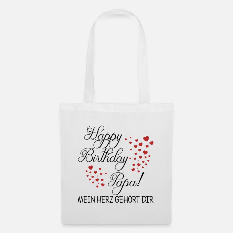 Geburtstag Papa Liebe Herz Spruch Geschenk - Stoffbeutel - Weiß