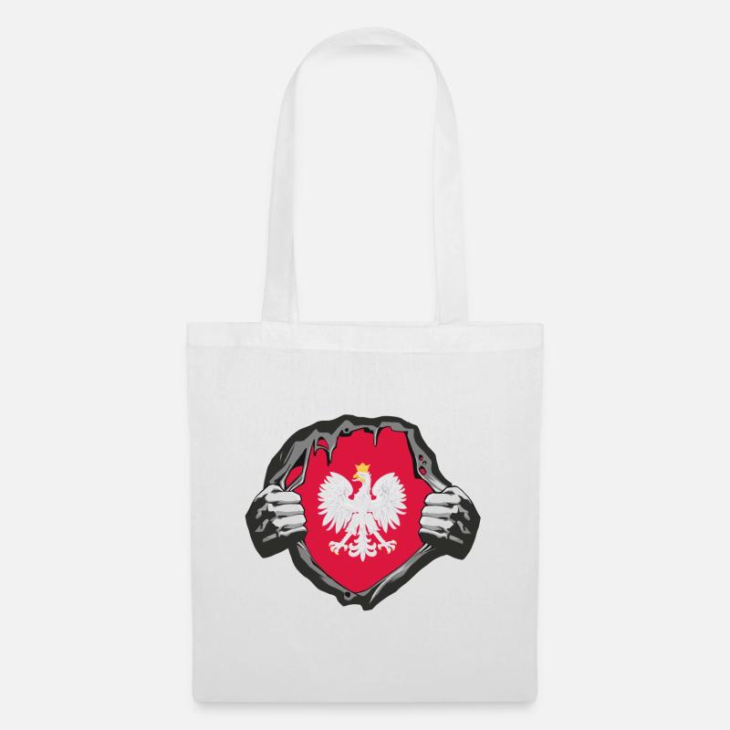 Polen Brust / Geschenk Warschau Krakau - Stoffbeutel - Weiß
