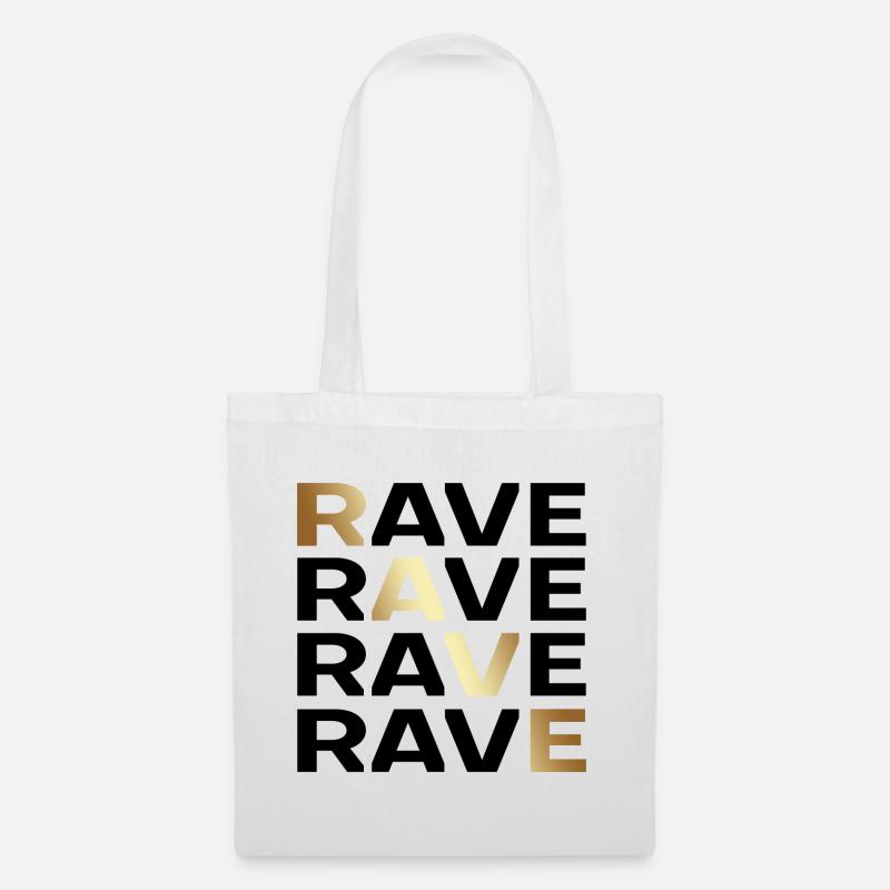 RAVE RAVER TECHNO - Stoffbeutel - Weiß