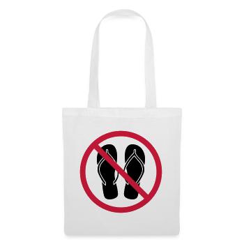 keine flip flops verboten schild zone gebiet clipa - Stoffbeutel - Weiß - Vorne