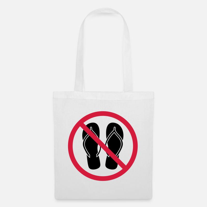 keine flip flops verboten schild zone gebiet clipa - Stoffbeutel - Weiß
