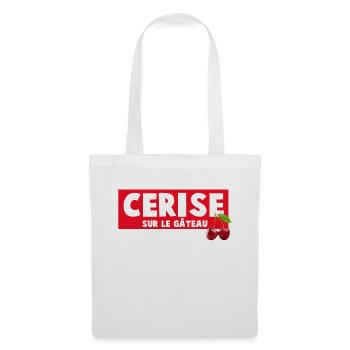 Cerisier Sur Le Gâteau Impression Humoristique - Sac en tissu - blanc - Devant