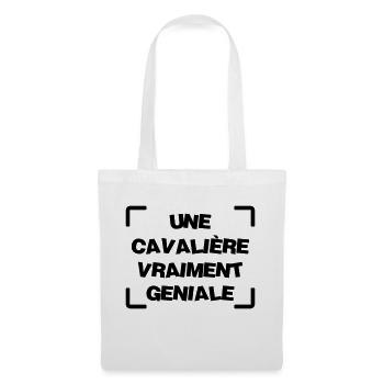 Equitation / Cheval / Cavalier / Cavalière / Sport - Sac en tissu - blanc - Devant