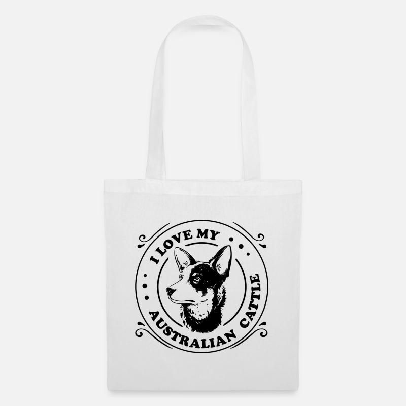 Ich Liebe Meinen Australischen Treibhund Geschenk - Stoffbeutel - Weiß