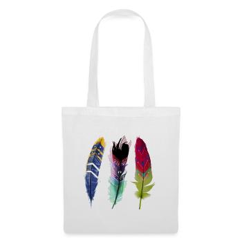 Colorful Feather Art Trio - Tote Bag - white - Front