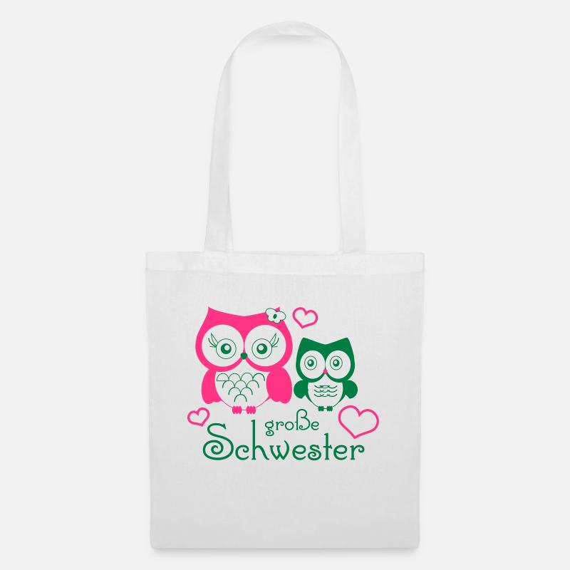 große Schwester - Stoffbeutel - Weiß