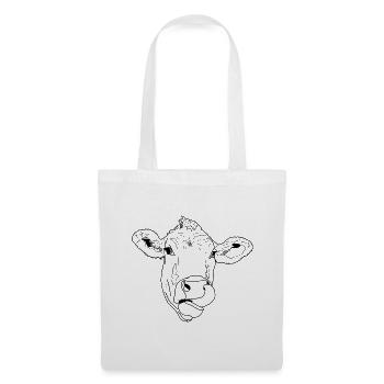Vache léchant - Sac en tissu - blanc - Devant