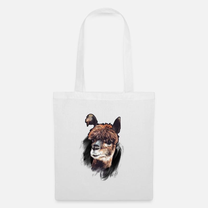 Alpaka Alpaca Kamel - Stoffbeutel - Weiß
