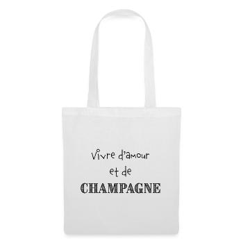 Vivre d'amour et de - Sac en tissu - blanc - Devant