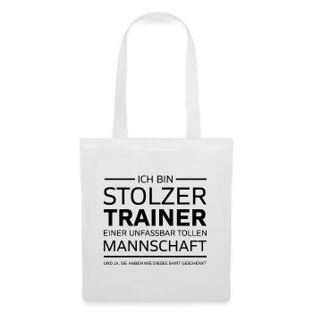 Ich bin Stolzer Trainer Manschaft Geschenk - Stoffbeutel - Weiß - Vorne