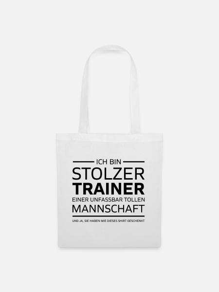 Ich bin Stolzer Trainer Manschaft Geschenk - Stoffbeutel - Weiß