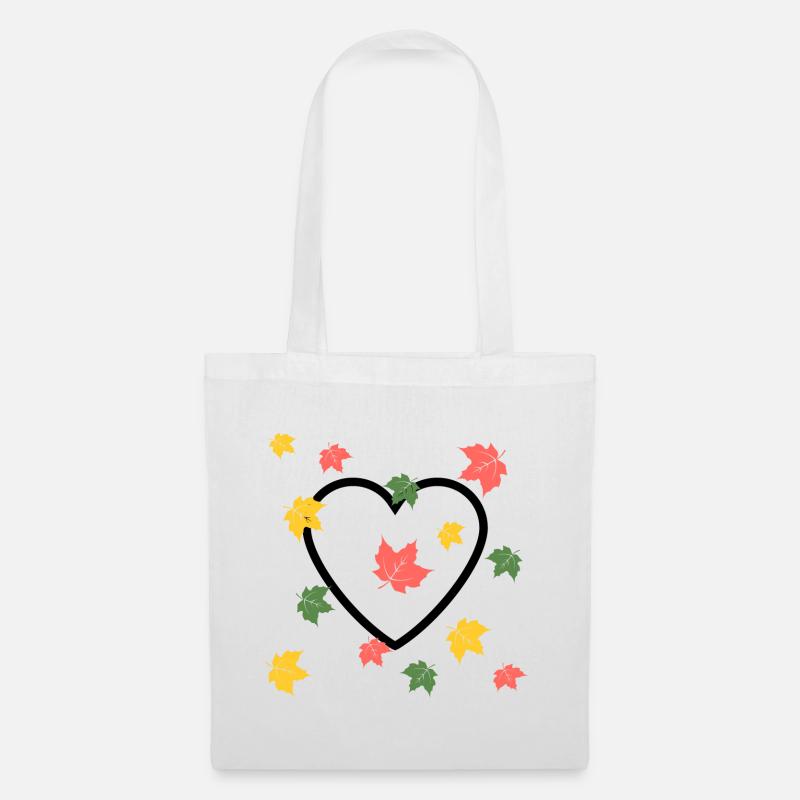 Automne Amour - Sac en tissu - blanc