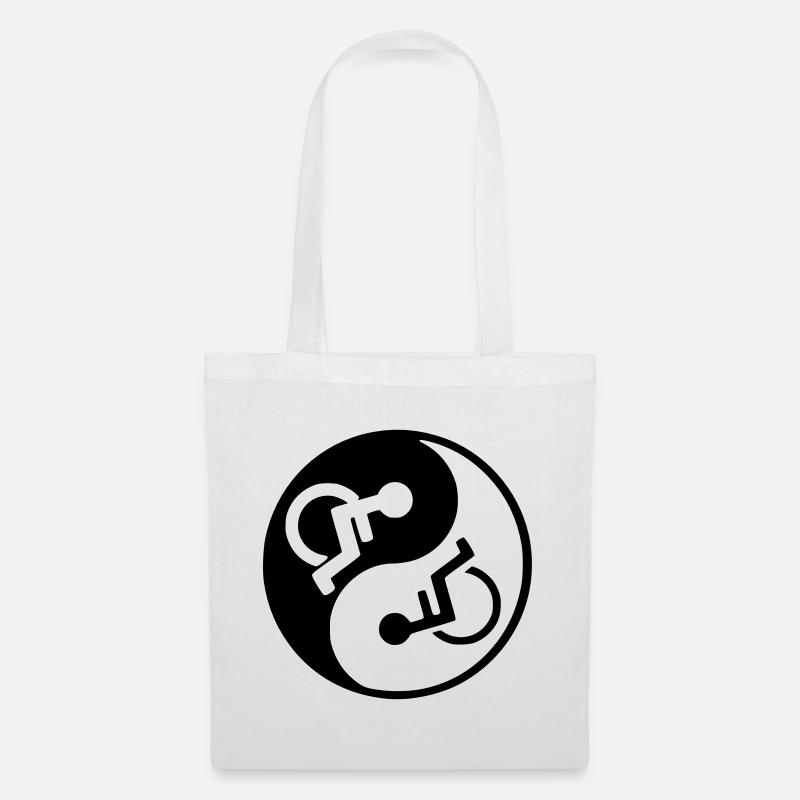 Rollstuhl Yin und Yang Symbol Bild # - Stoffbeutel - Weiß