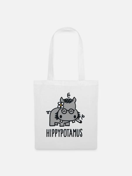 Hippypotamus - Stoffbeutel - Weiß