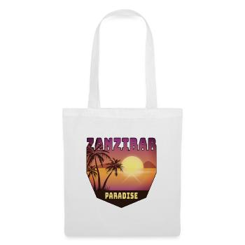 Design mit Palmen und Sonne / Geschenk - Stoffbeutel - Weiß - Vorne