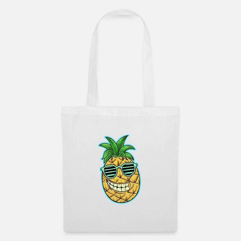 Ananas - Stoffbeutel - Weiß