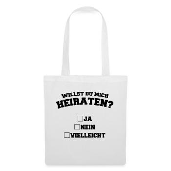 willst_du_mich_heiraten_1 - Stoffbeutel - Weiß - Vorne