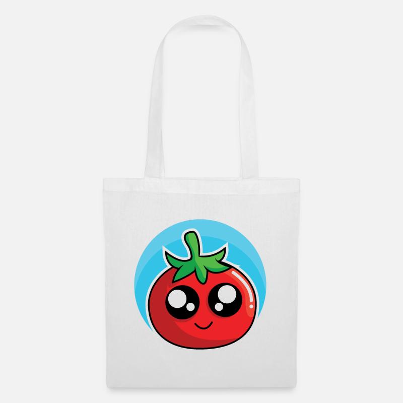 Fröhliche Tomate - Stoffbeutel - Weiß